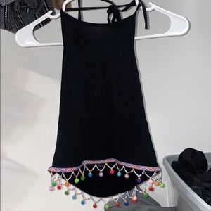 Black halter tank top